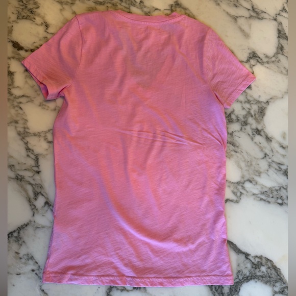 NWT JCrew V Neck Slub Cotton Tee Bubblegum Pink Women’s Short Sleeve XS - Picture 7 of 8